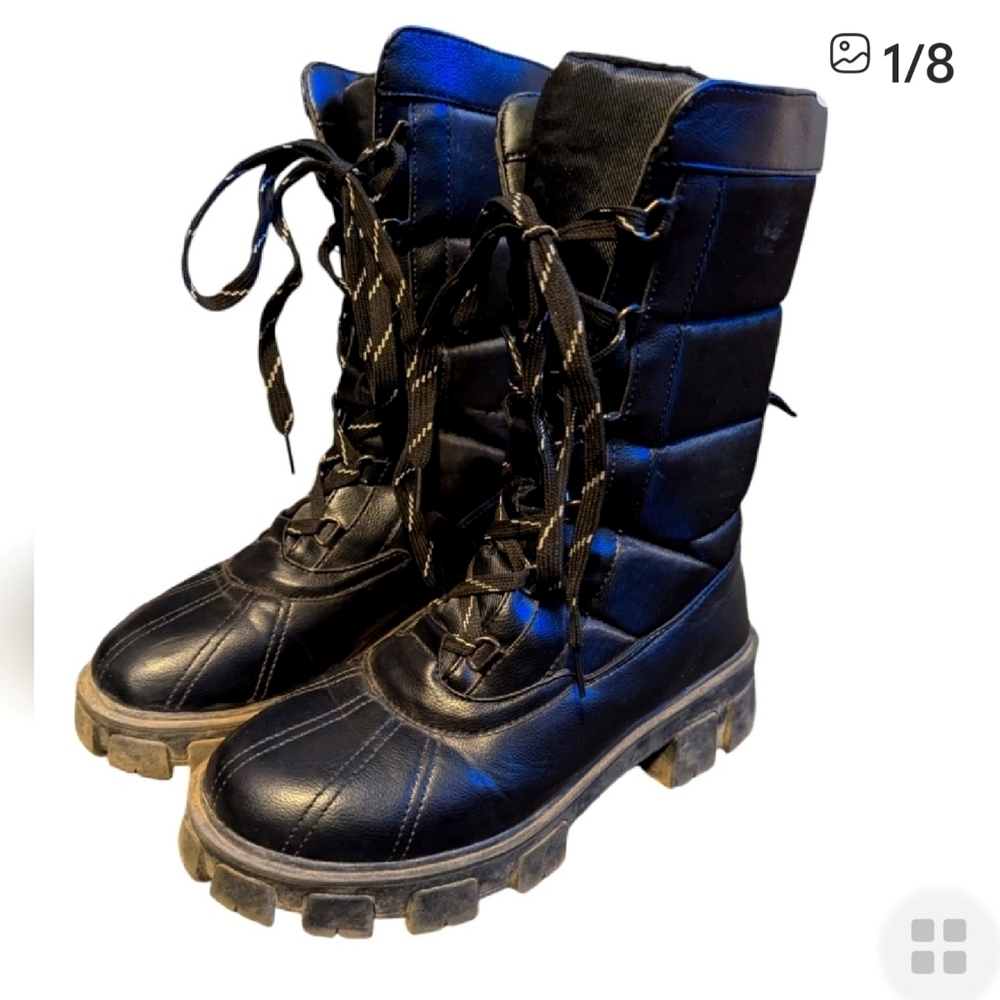 3M Thinsulate Chunky Lug Lace Up Grunge Streetwear Winter Snow Boots Size 7